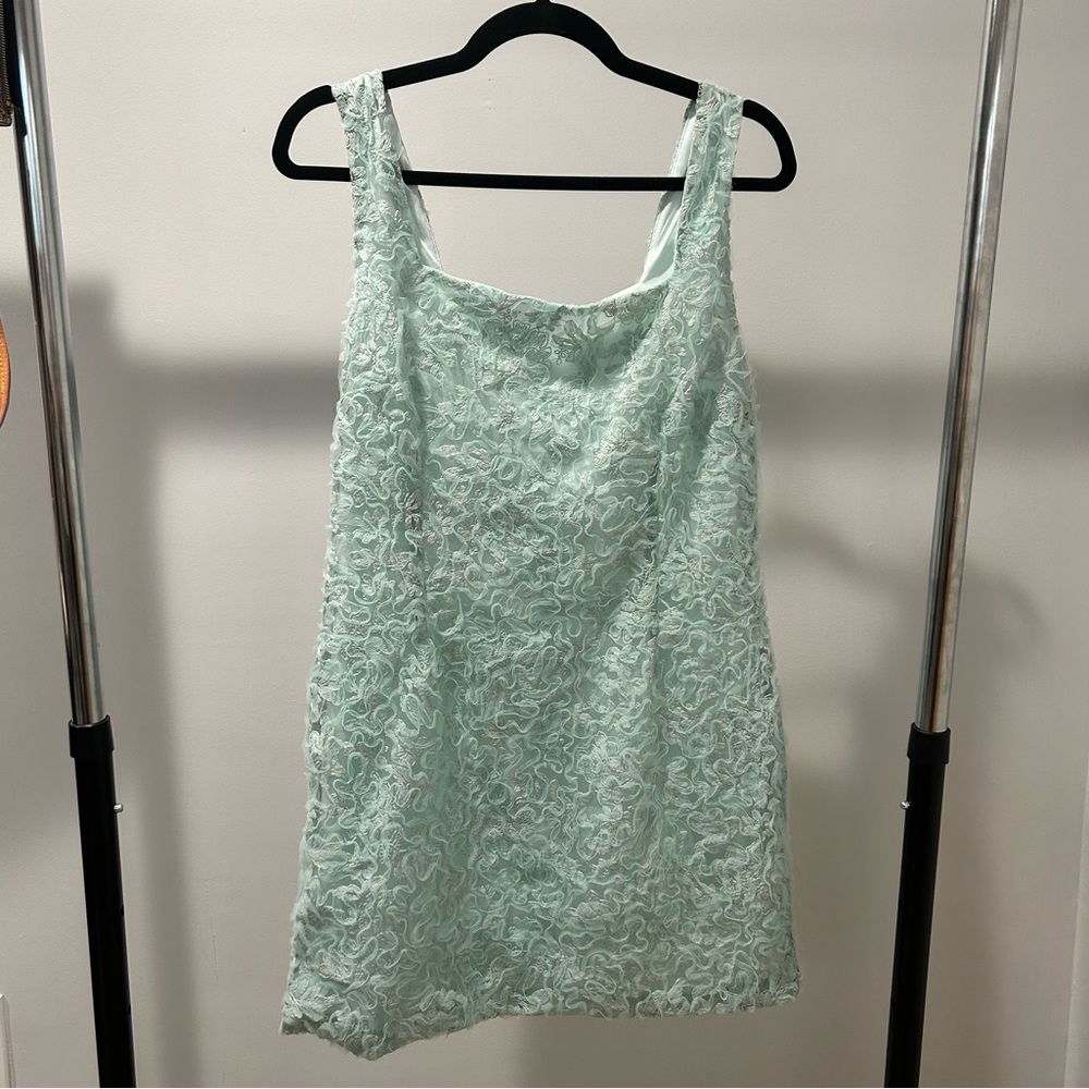 DEVOTION TULLE TEXTURED MINI DRESS - MINT